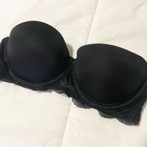 Calvin Klein Black Strapless Bra with Lace Details
